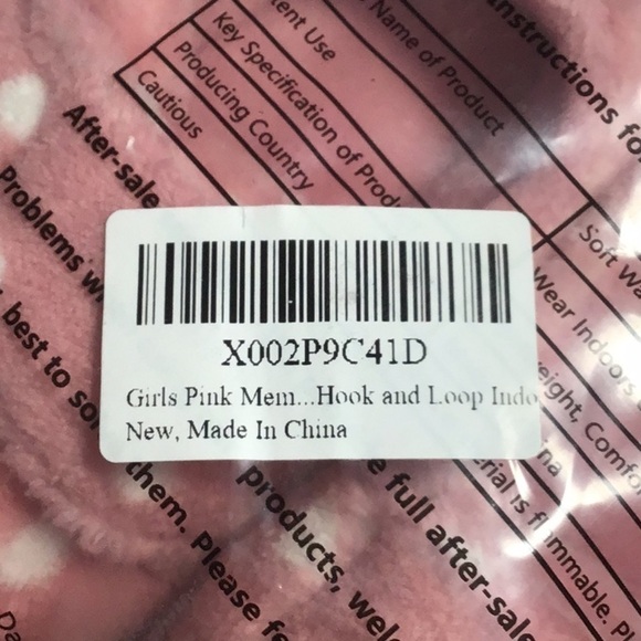 Girl’s Slippers Memory Foam Velcro Pink/White Slippers Size-L NWT 4/$25❤️ - Picture 5 of 5